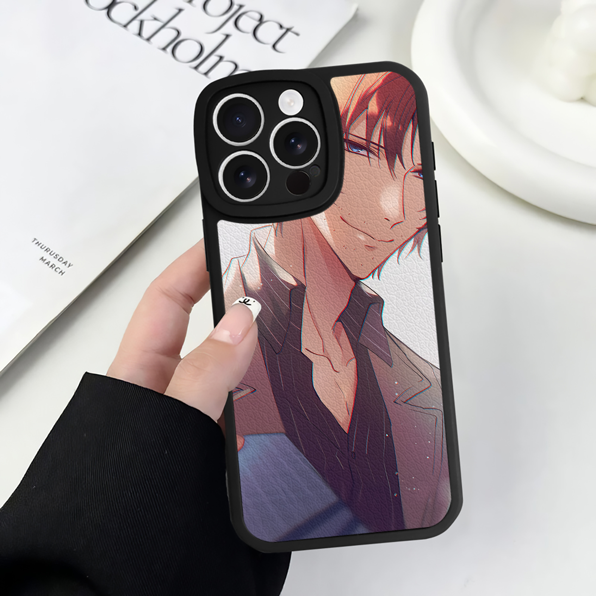 （画像用） 文豪ストレイドッグス Bungo Stray Dogs 【iPhone 16シリーズ対応】シリコンスマホケース（レザー調） 材質：シリコン